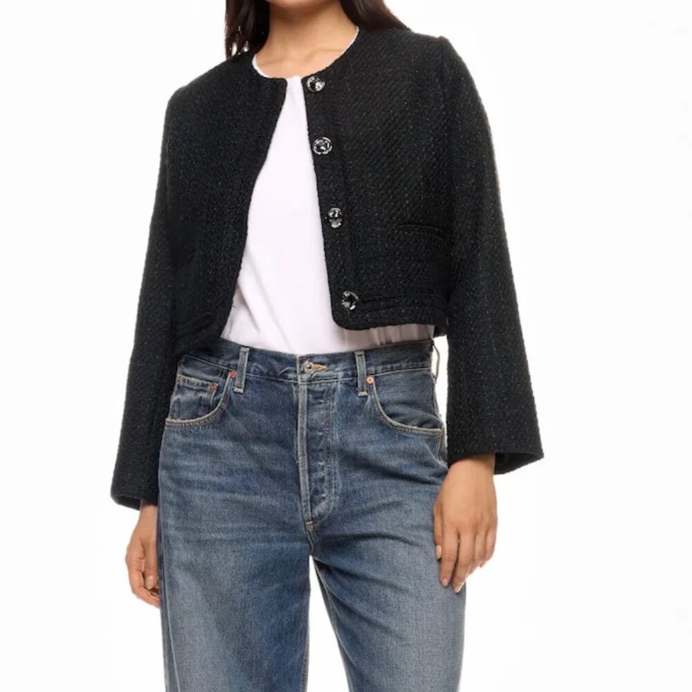 Jason Wu Collective Tweed Collarless Jacket